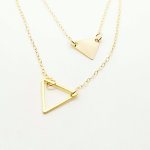 Airy Loft Dainty Gold Triangle Necklace