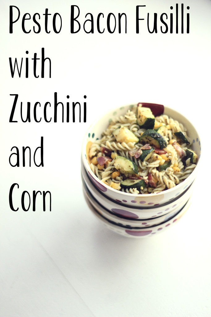 Pesto Bacon Fusilli with Zucchini and Corn | RoastedMontreal.com