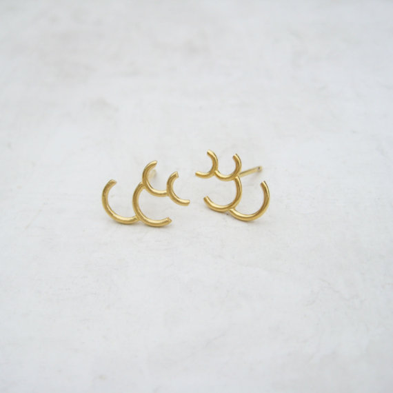 Gold Post Earrings from Meander Works
