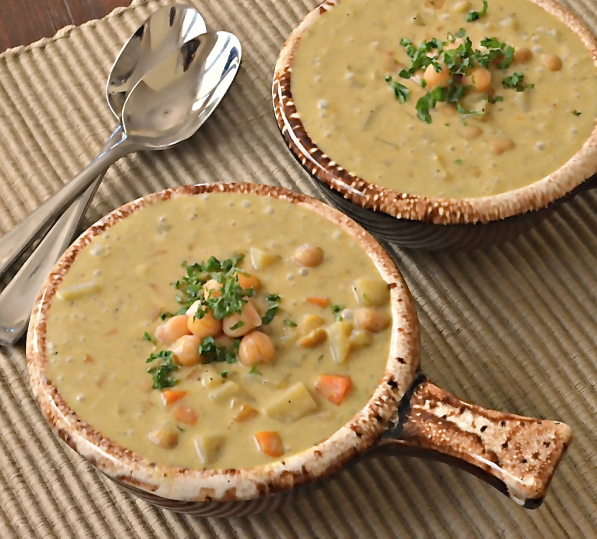 Creamy Curry Chickpea Soup from A Virtual Vegan