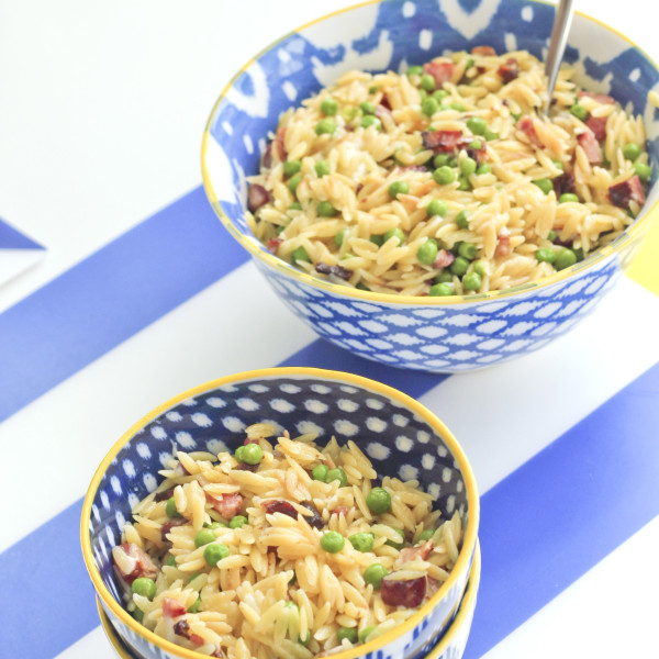 Family/Toddler Meal - Easy Orzo with Pancetta & Peas | RoastedMontreal.com